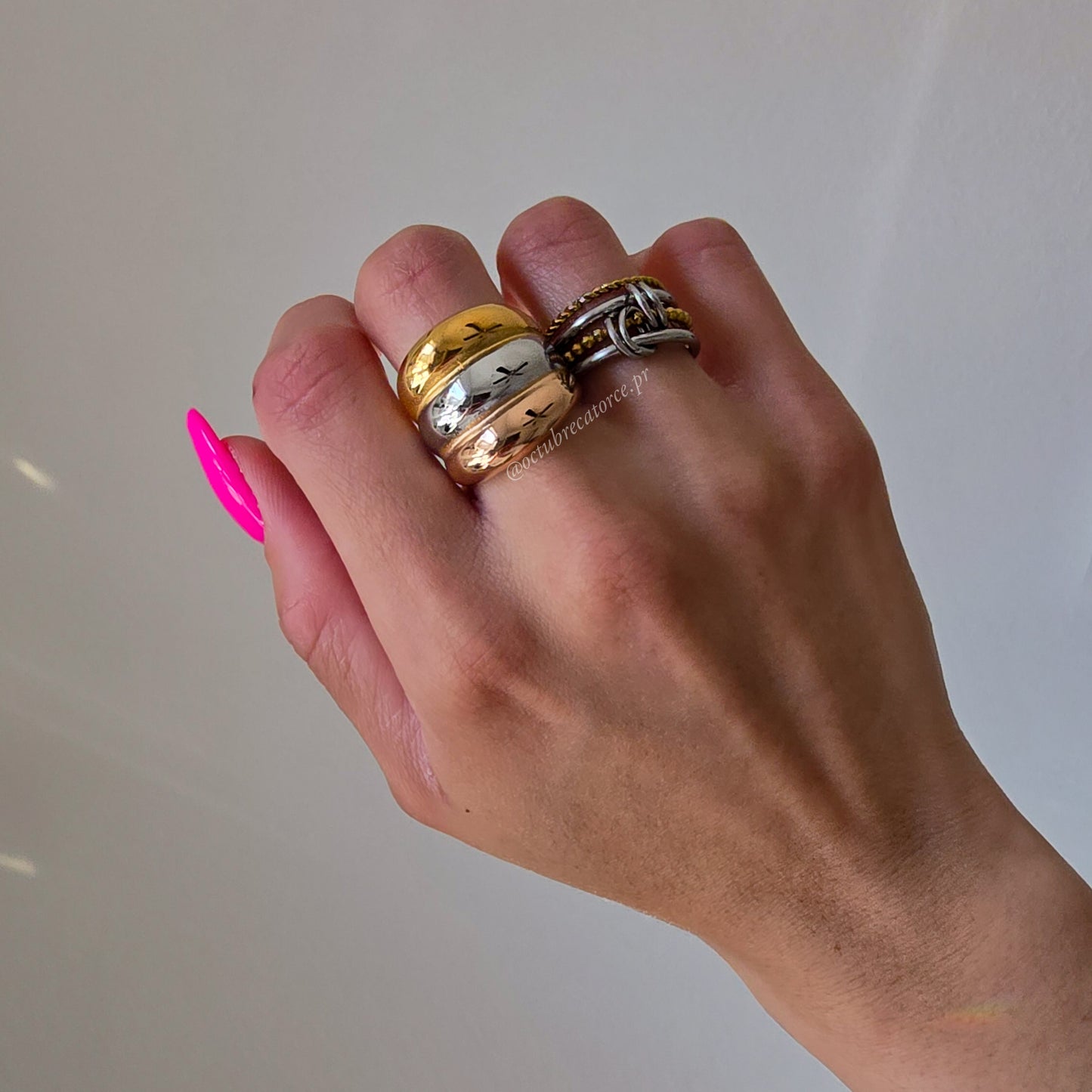 Chunky Three Tones Ring