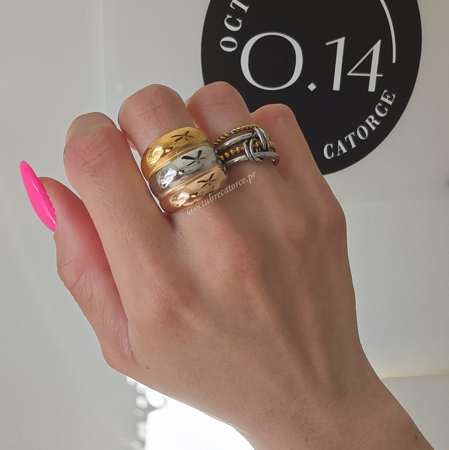 Chunky Three Tones Ring
