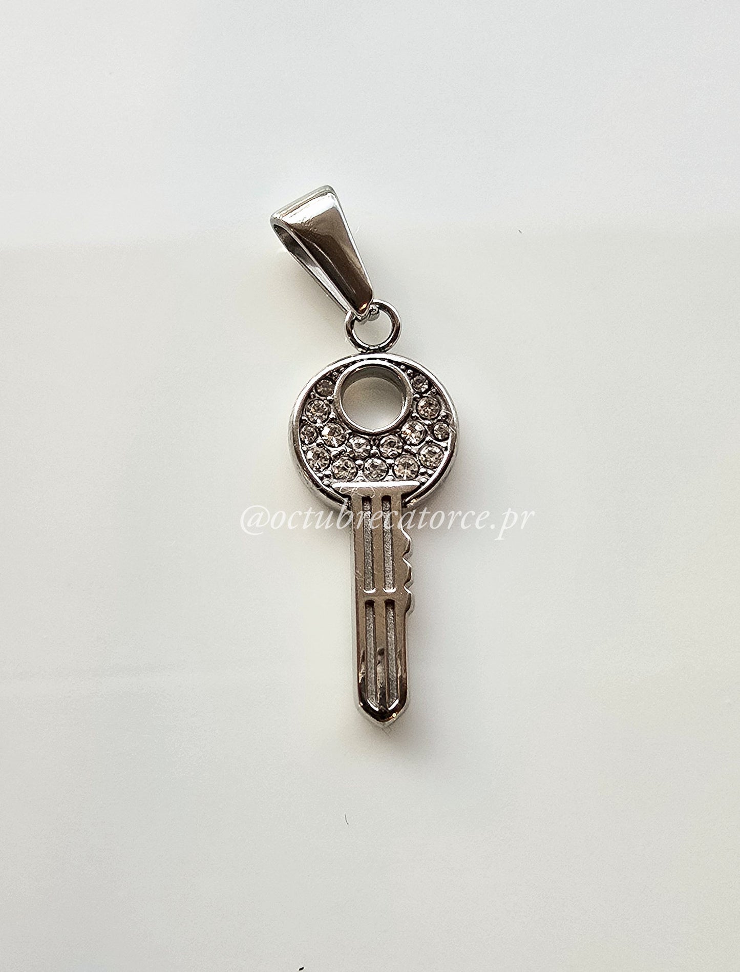 Silver Key Charm