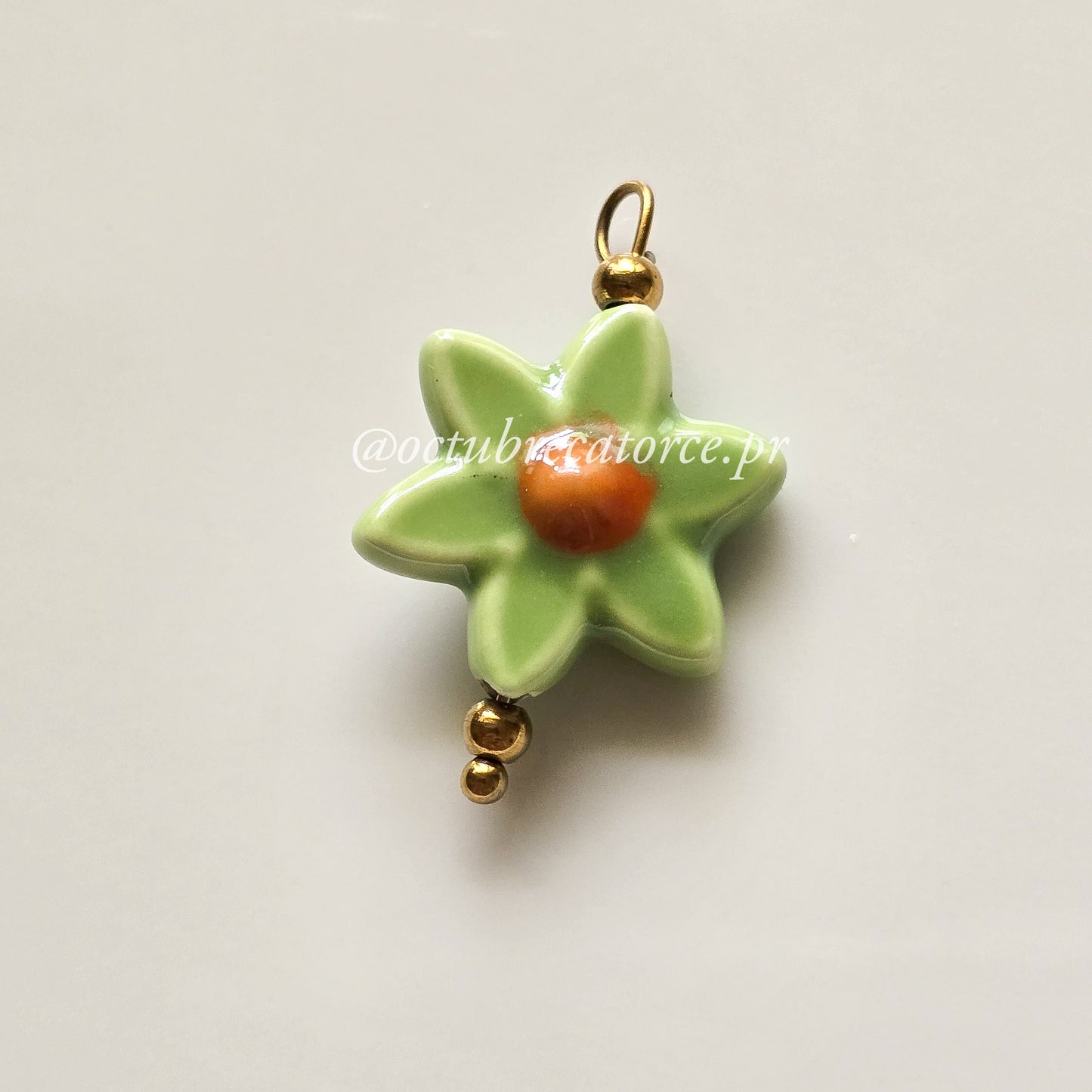 Green Flower Charm