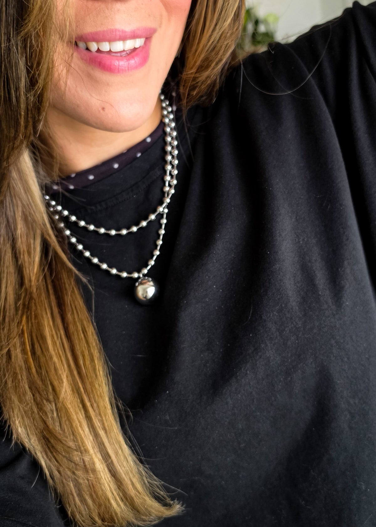 Chunky Military Ball Necklace