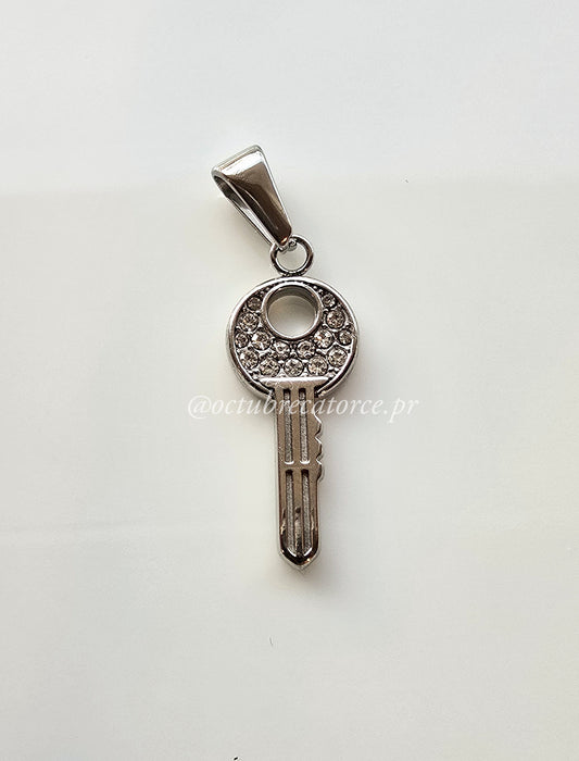 Silver Key Charm