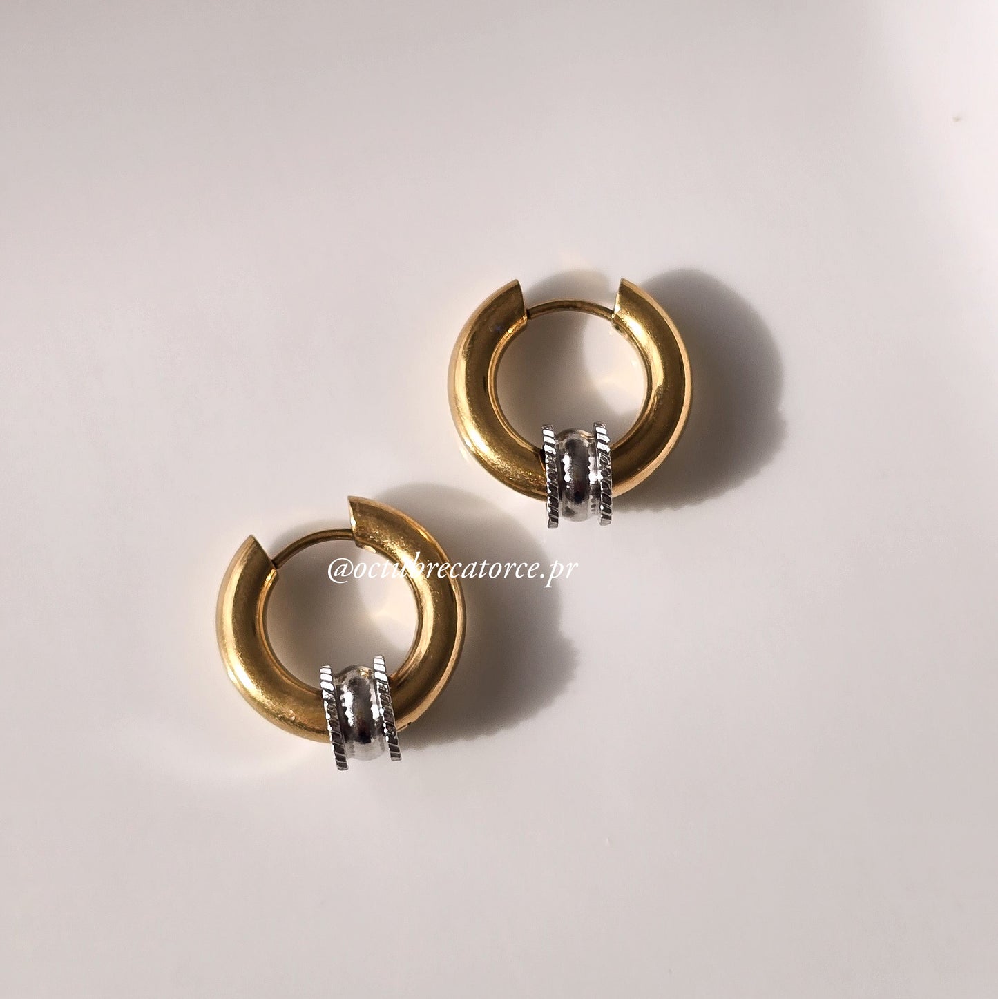 Dorado y Plaetado Hoops