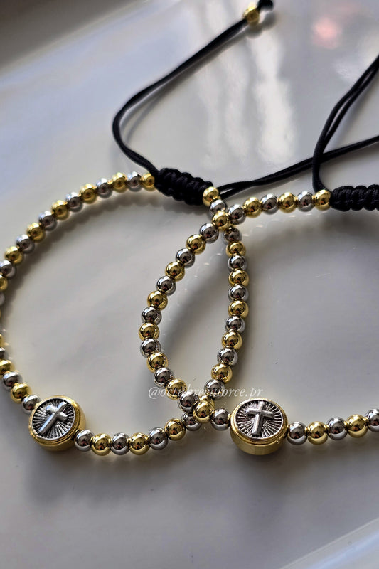 Dos Tonos Cross Bracelet