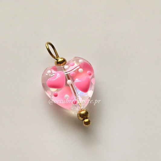 Corazón rosa Charm