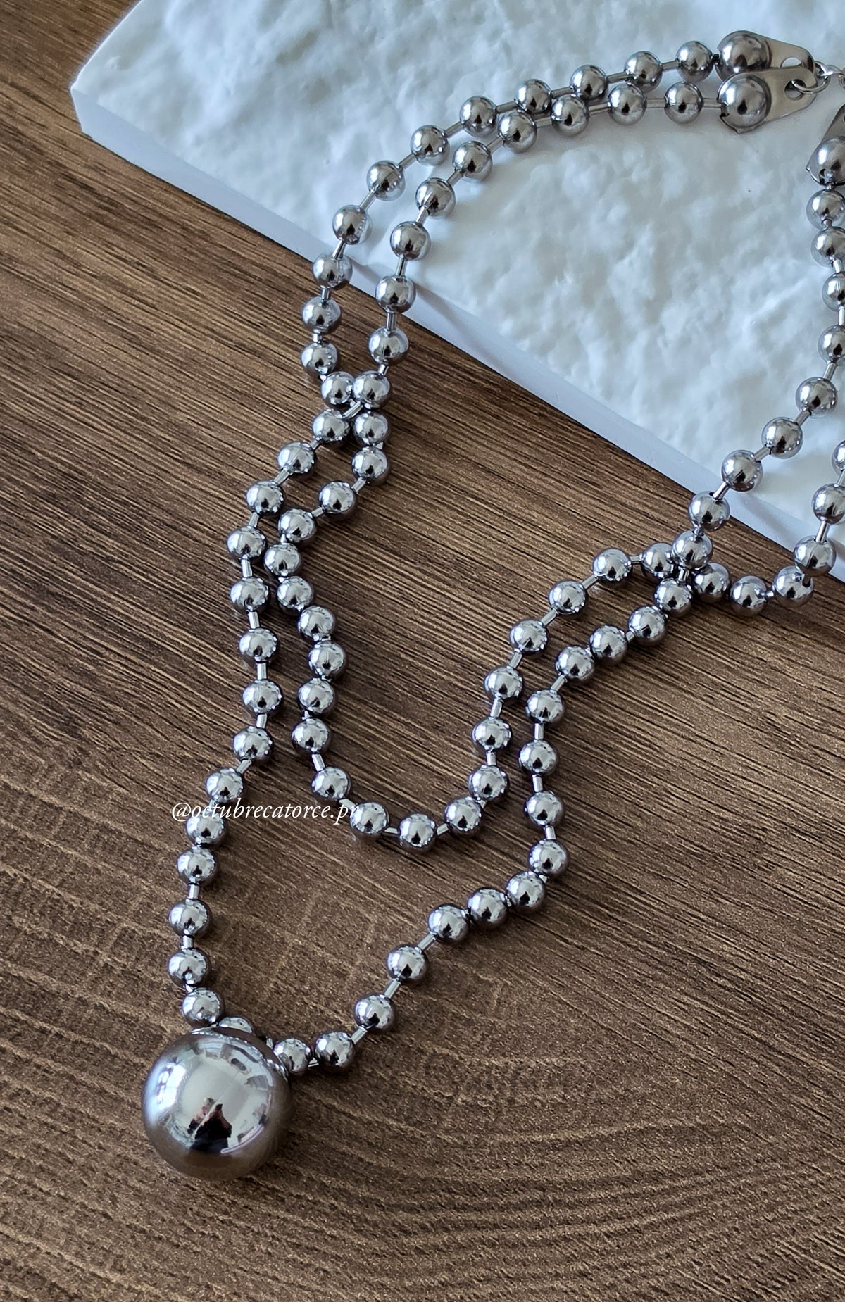 Chunky Military Ball Necklace