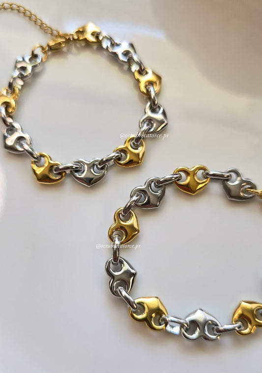 Heart Dos Tonos Bracelet