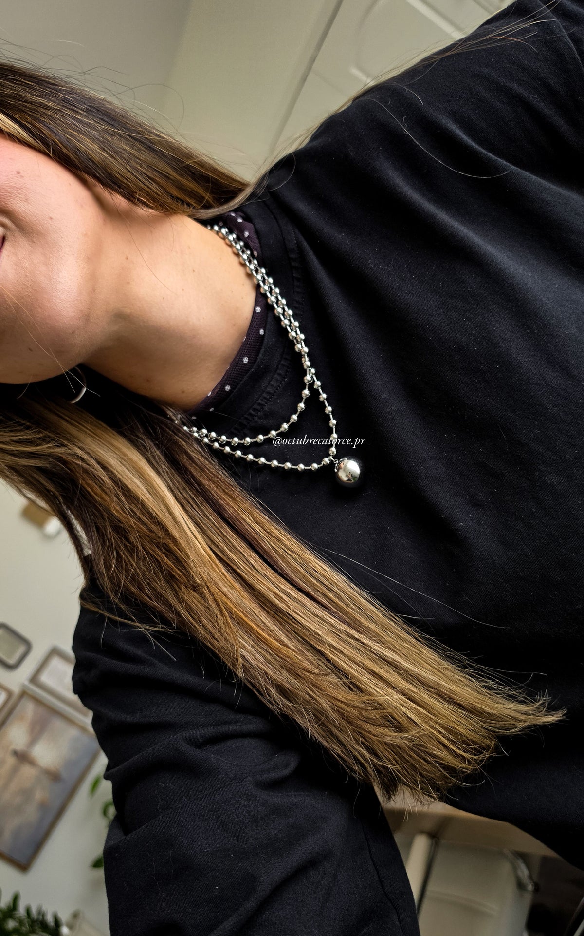 Chunky Military Ball Necklace