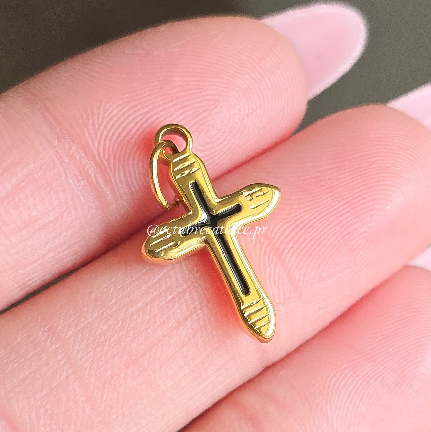 Wood Cross Charm
