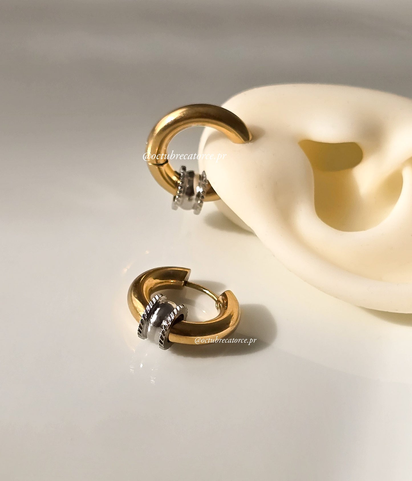 Dorado y Plaetado Hoops
